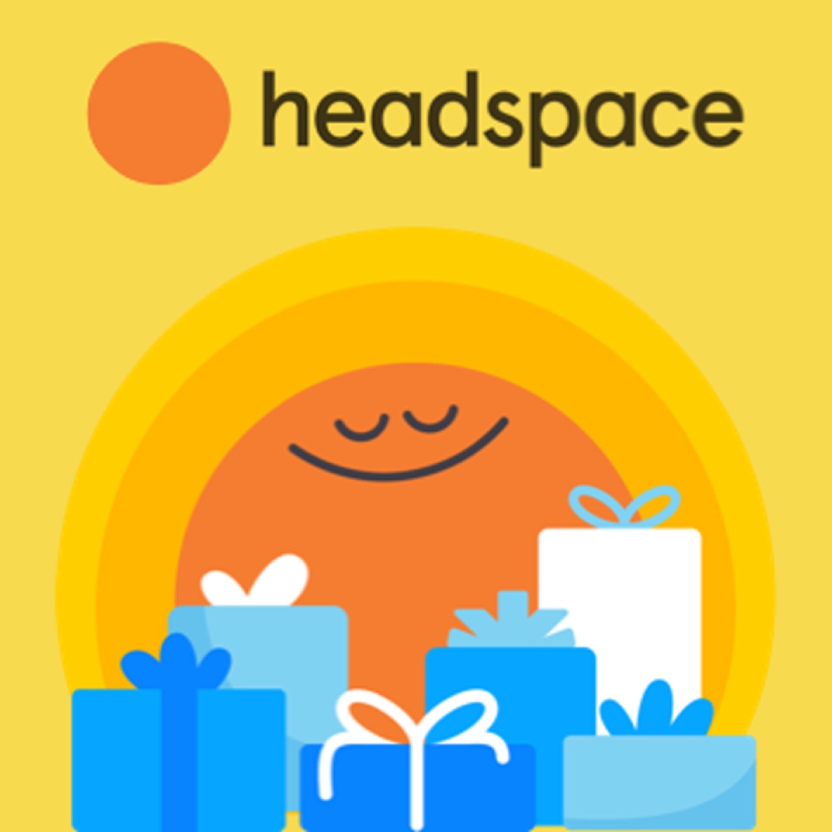 Headspace Logo with gifts in front of it.