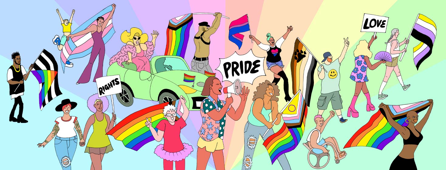 a pride parade celebrating hiv lgtbqia awareness history