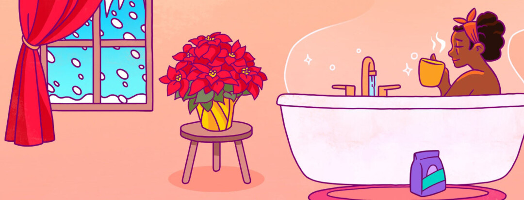 a woman relaxing in a tub, coping with hiv during the holiday season